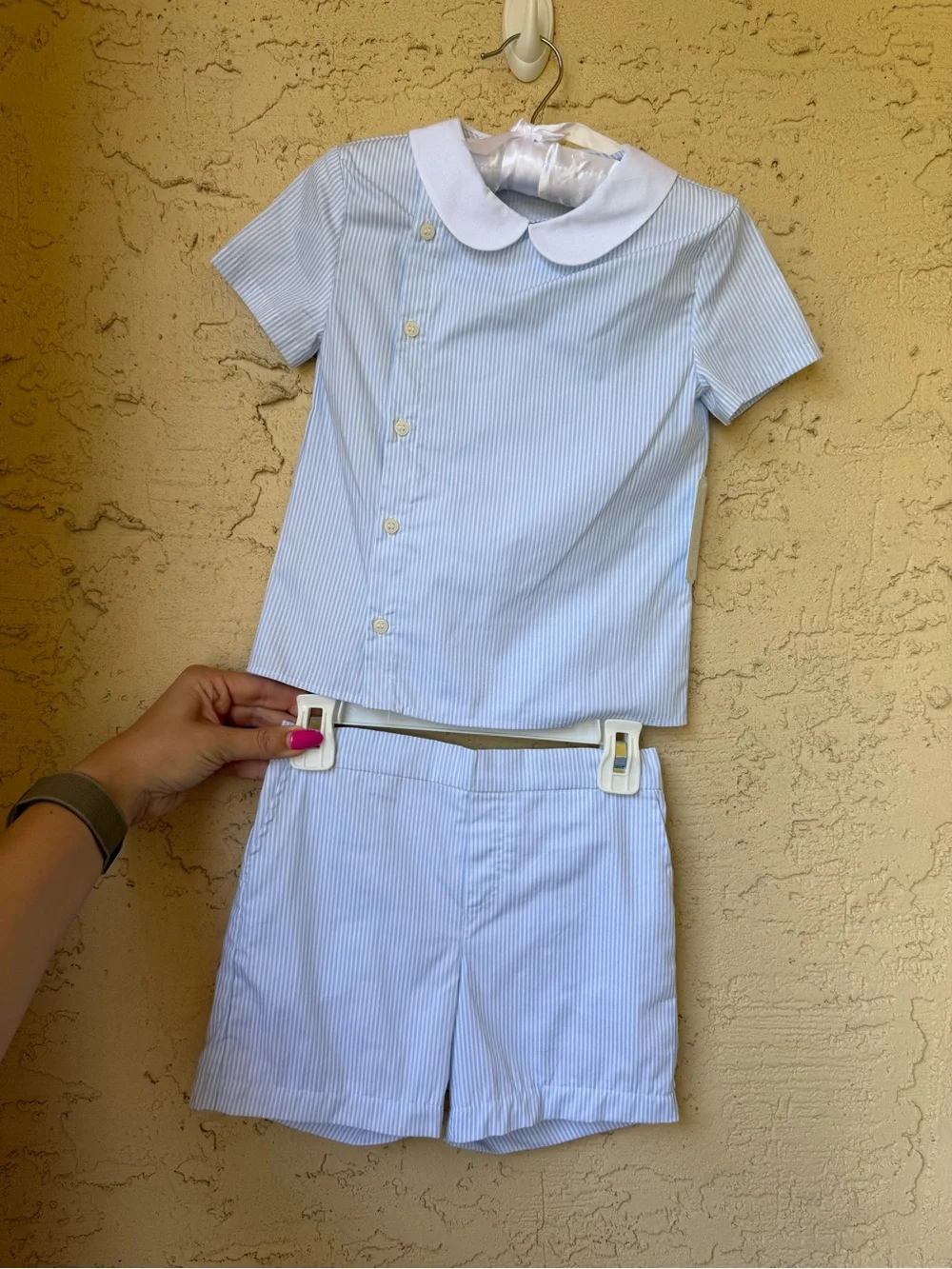 Edgehill Collection Little Boys Woven Stripe Shirt & Shorts Set 4T NWT